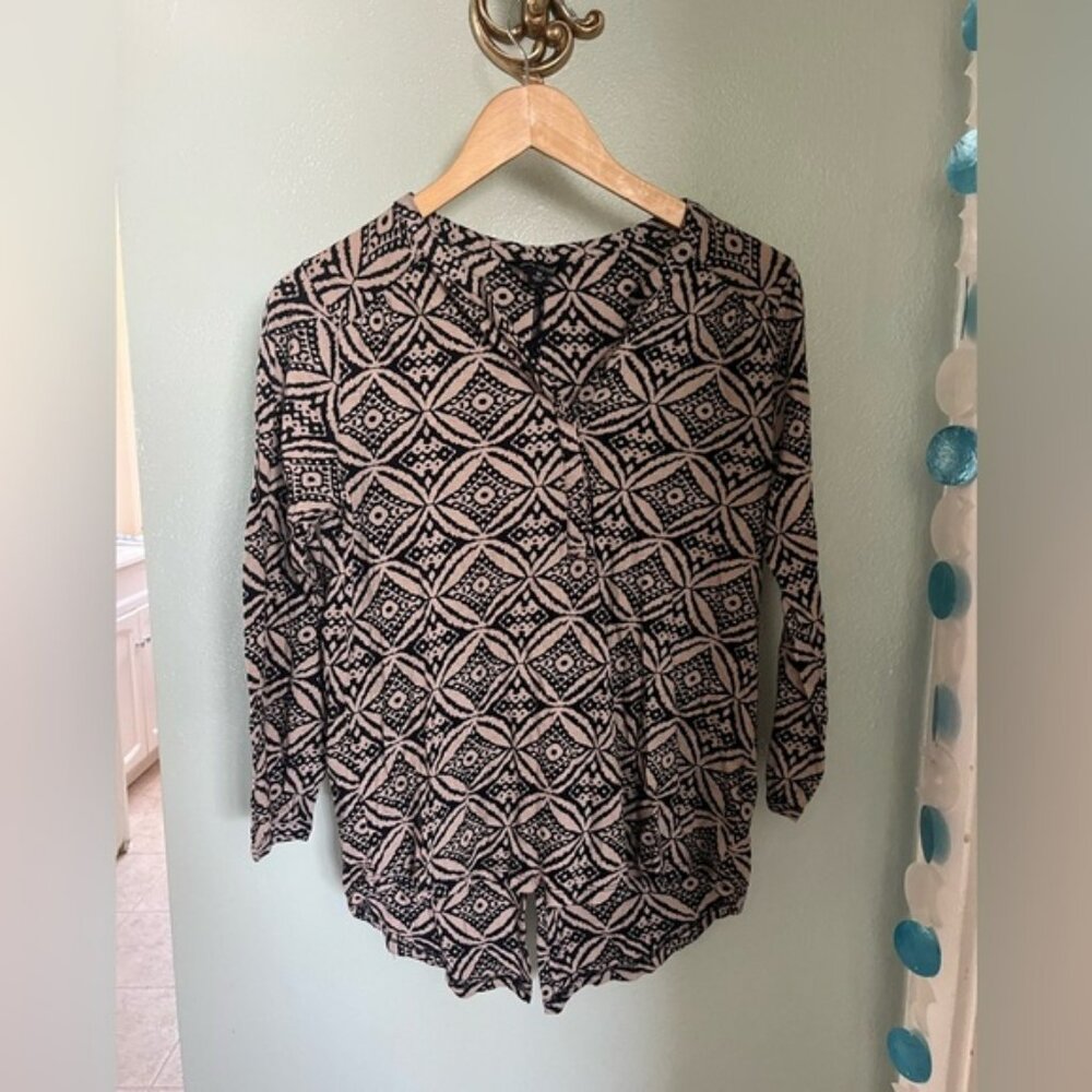 Lucky Brand Mandela Geometric Western Blouse